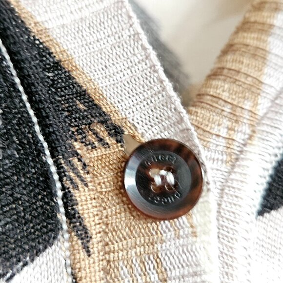 Gucci Women's Patterned Cardigan in Black and Tan - Picture 6 of 9